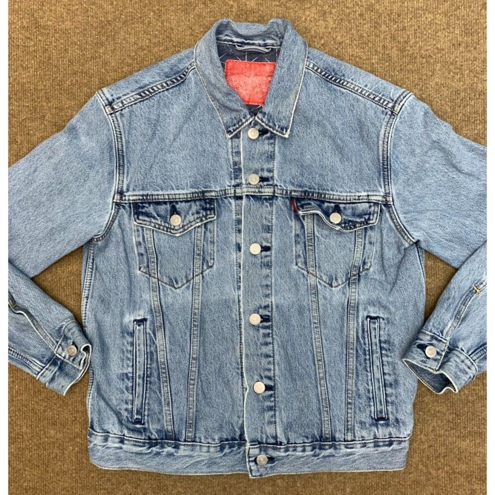 Vintage Levis Jacket Womens M Denim Trucker Starburst Flannel Lined Type III